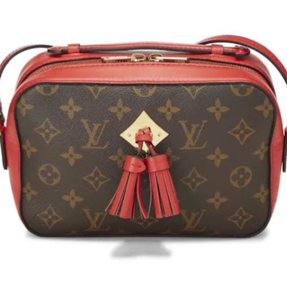 LOUIS VUITTON RED MONOGRAM CANVAS SAINTONGE